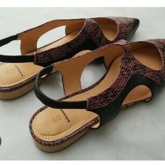 Bill Blass for Anthropologie Skyla Leather snake print flats. NWOT 9.5 - Picture 4 of 4